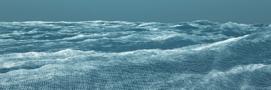 Waves of data rolling across